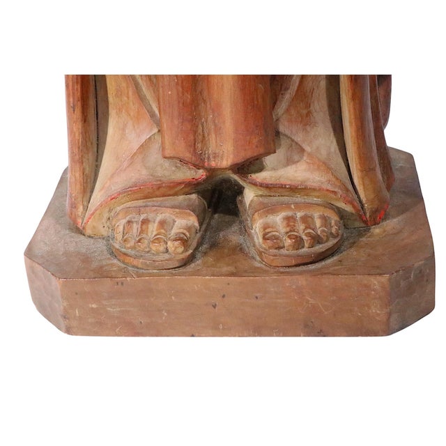 Vintage Carved Wood Jesus Dated '69 For Sale - Image 14 of 16