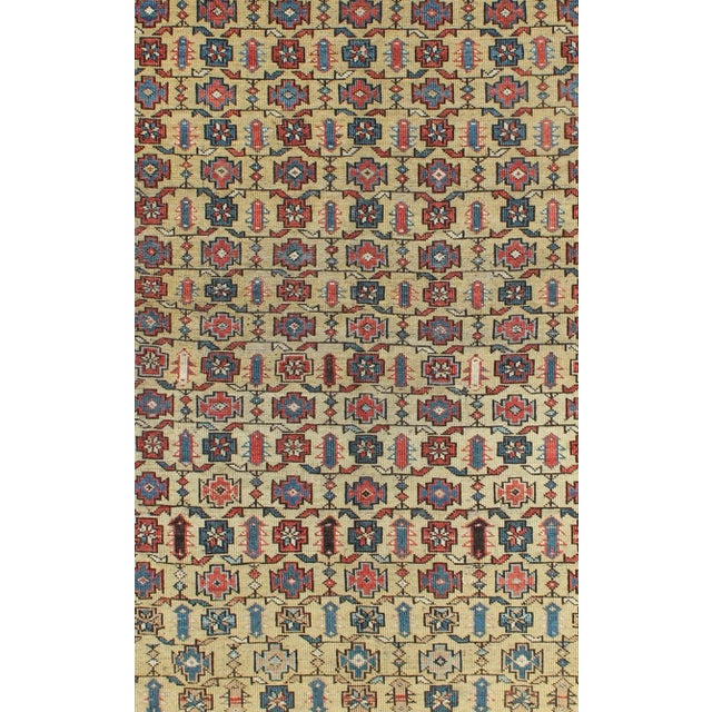 Late 19th Century Antique Kuba Rug With All-Over Geometric Design in Multi-Colors and Yellow For Sale - Image 4 of 6