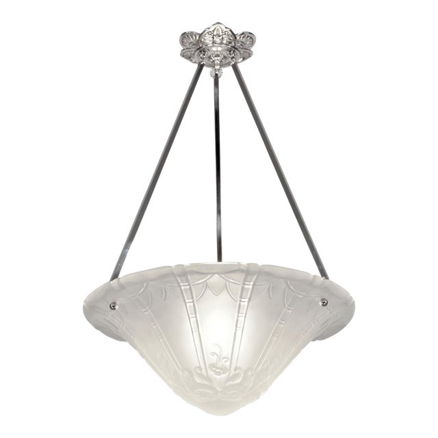 French Art Deco Pendant Light by Lorrain Daum 1920s France For Sale