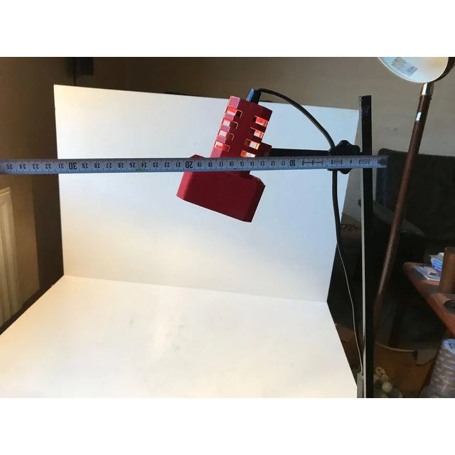 Metal Red Adjustable Danish Architect's Lamp, 1970s For Sale - Image 7 of 9