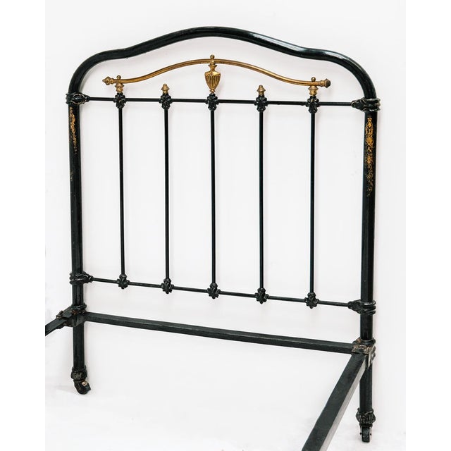 Cast Iron Single Beds in Black and Gold, 1890s, Set of 2 For Sale - Image 9 of 10