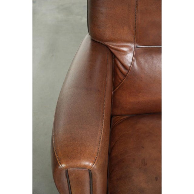 Vintage Art Nouveau Sheepskin Armchair For Sale - Image 7 of 14
