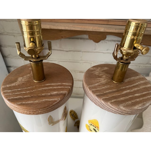 Pair of Fluttering Butterfly Lamps For Sale In Houston - Image 6 of 8