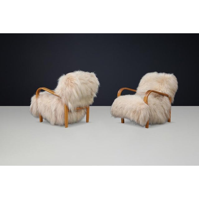 Lounge Chair in Patinated Bentwood by Kozelka & Kropáček, 1940s For Sale - Image 15 of 18