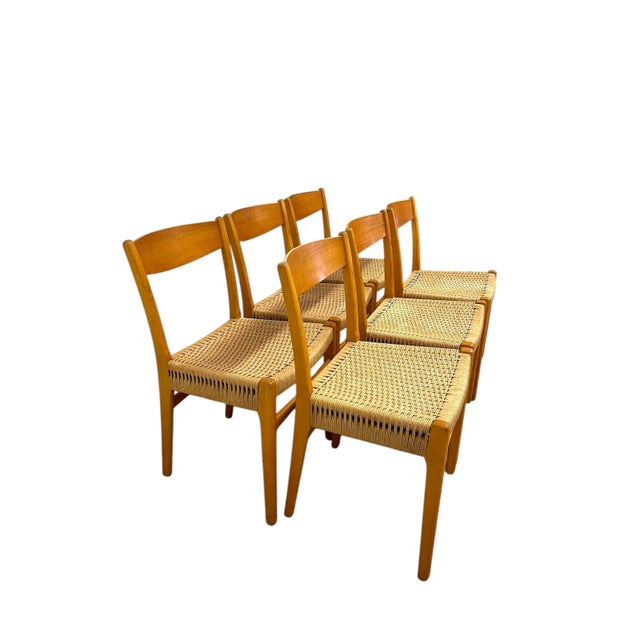 Vintage Danish Mid Century Modern Dining Chair Set of 6 Attributed to Skovmand & Andersen for Moreddi For Sale - Image 9 of 10