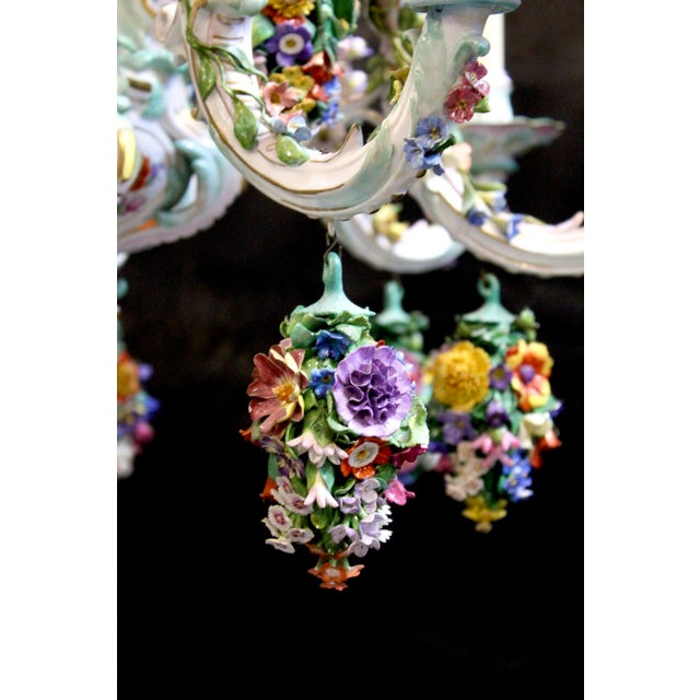 Rococo Porcelain Chandelier from Meissen, 1886 For Sale - Image 12 of 17