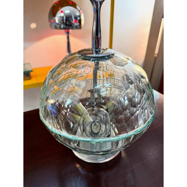 Glass Murano Cut Glass Table Lamp, 1970s For Sale - Image 7 of 9