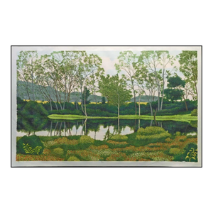 Gordon Mortensen "River Birch" Signed Numbered Woodcut Art Print