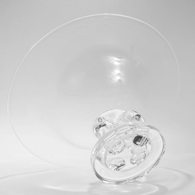 Transparent Mid-Century Modern Steuben Glass Pedestal Bowl or Tazza No. 7884 by George Thompson For Sale - Image 8 of 9