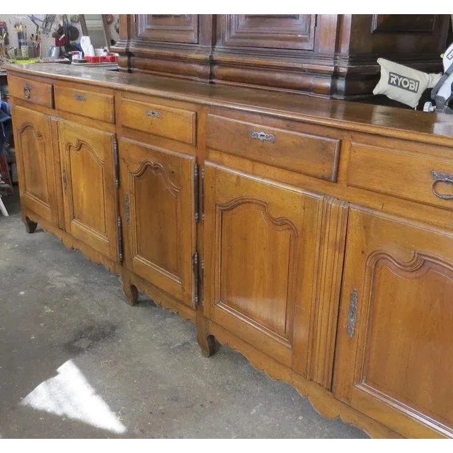 Large Narrow Walnut French 18th Century Buffet a Deux Corps Armoire For Sale - Image 10 of 12