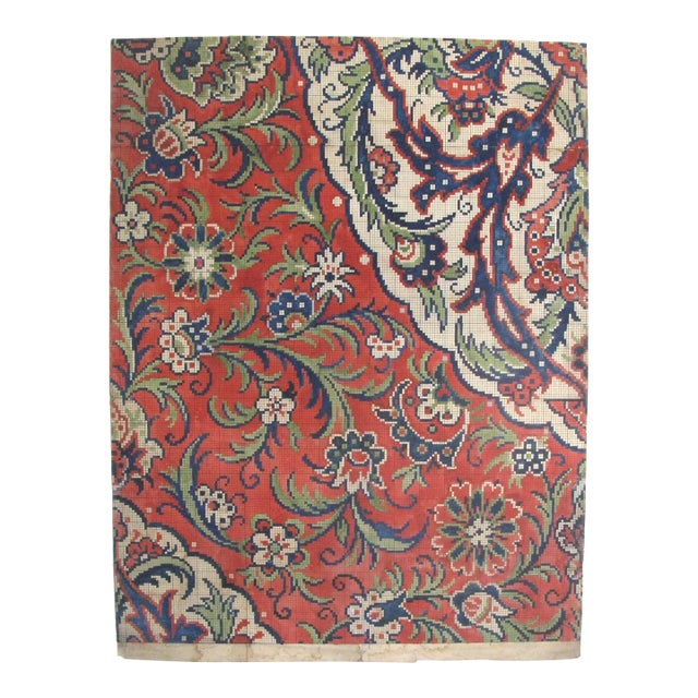 Antique Textile Design Gouache on Paper For Sale