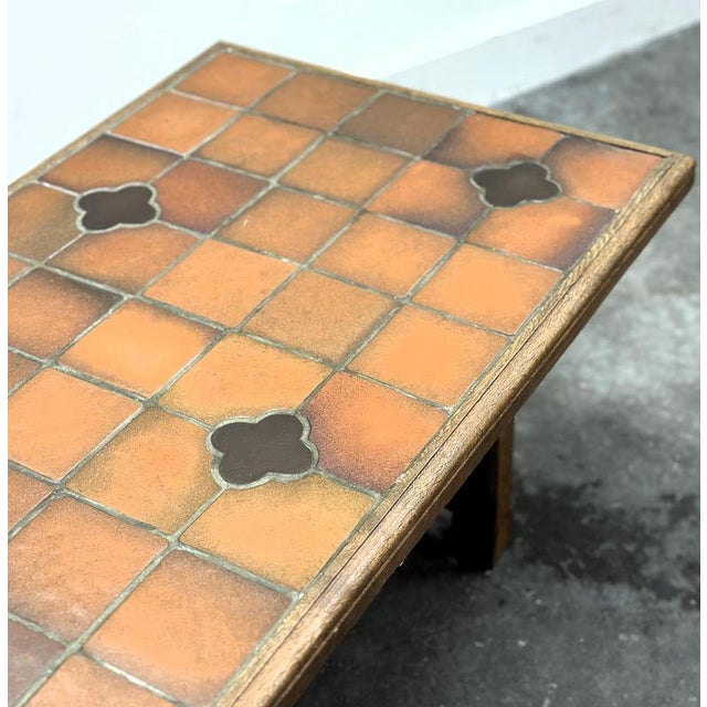 Vintage French Terracotta Tomettes Tile Coffee Table, 1960s For Sale - Image 10 of 14