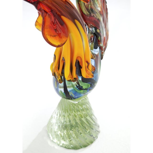 Glass Mid-Century Modern Murano Glass Sculpture Rooster, Italy, 1960s For Sale - Image 7 of 18