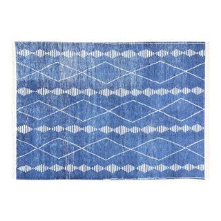 Moroccan Hand Knotted Wool Rug, 9'1"x12'3" For Sale