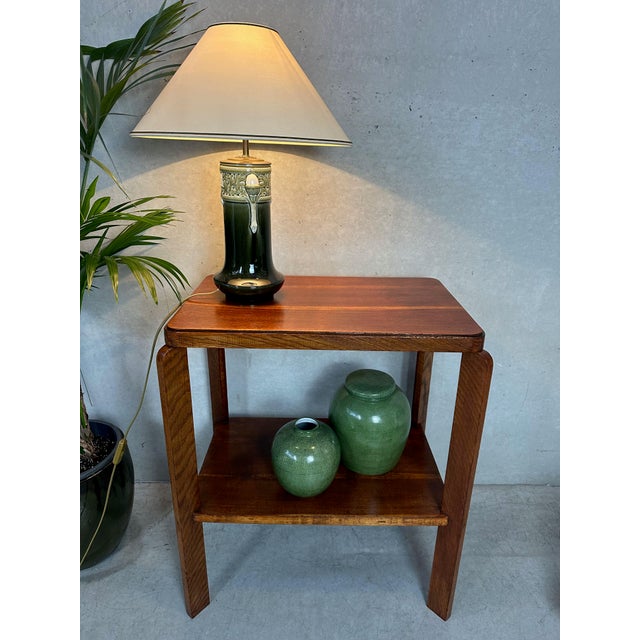Art Deco Side Table in Oak, 1930s For Sale - Image 3 of 12