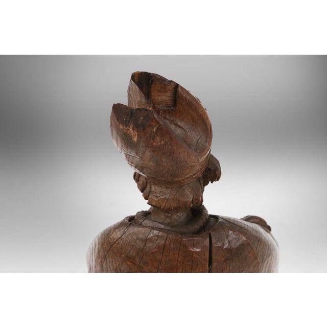 French Artist, Antique Statue of Saint Eligius, 1500s, Wood For Sale - Image 17 of 18