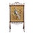 Victorian Barley Twist Rosewood Bead Embroidered Peacock Fireplace Screen C1870 For Sale