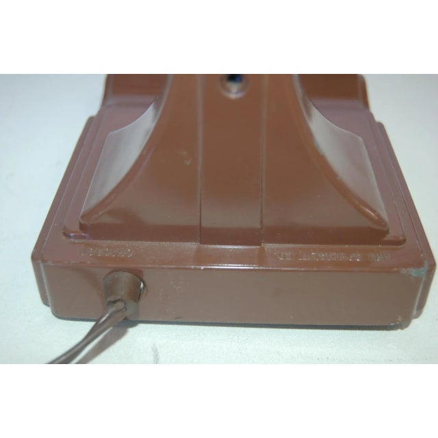 Metal Mid Century Brown Enamel Fluorescent Gooseneck Desk Lamp by Art Specialty For Sale - Image 7 of 8