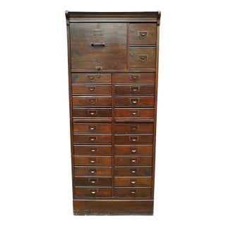 Vintage Danish Industrial Archive Filing Cabinet from Silkeborg Møbelfabrik, 1920s For Sale