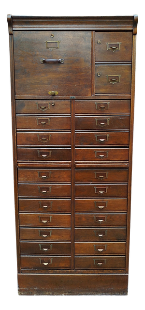 Vintage Danish Industrial Archive Filing Cabinet from Silkeborg Møbelfabrik, 1920s