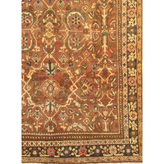 Antique Persian MAHAL Lamb's Wool Rug on a cotton foundation. Hand-Spun Wool Rug Vegetable Dyed Mint condition This rug...