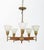 Mid 20th Century Mid-Century Modern Walnut Brass 5-Arm Chandelier For Sale - Image 5 of 5