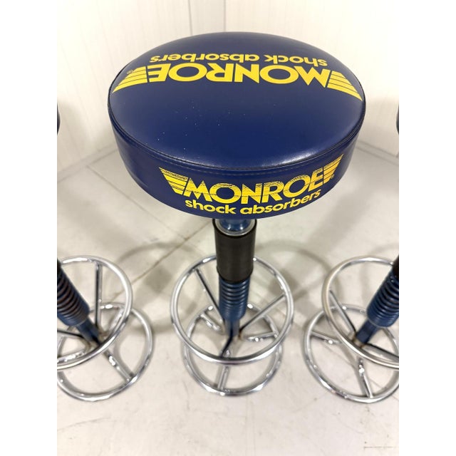 Shock Absorbers Bar Stools from Monroe, 1980s, Set of 3 For Sale - Image 12 of 13