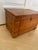 American Vintage Small Table Top Chest Trunk Wooden Box With Inlay Trim For Sale - Image 3 of 12
