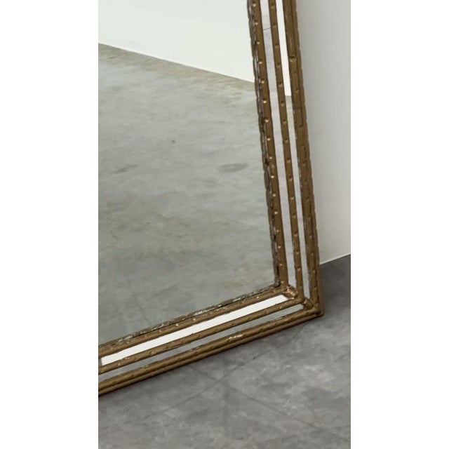 Vintage Hollywood Regency Gilt Faux Bamboo Full-Length Mirror, 1980s For Sale - Image 10 of 11