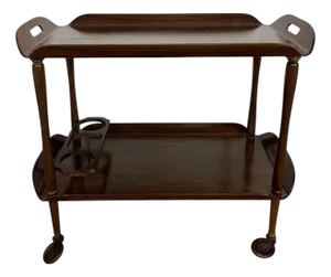 Mid-Century Italian Curved Wood Bar Cart, 1950s