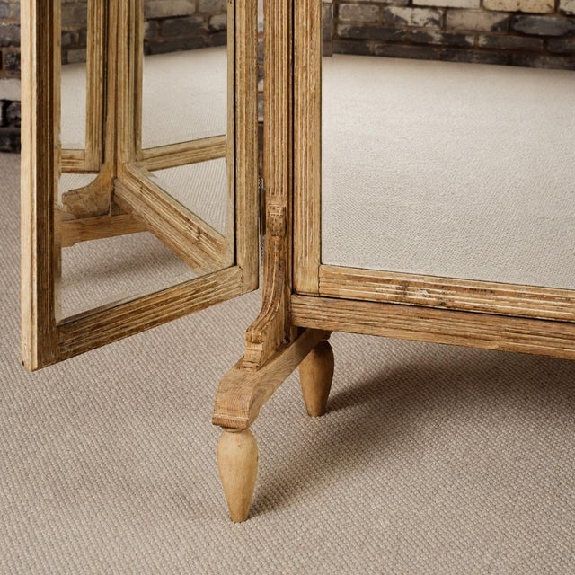 19th Century French Oak Floor Mirror For Sale - Image 4 of 5