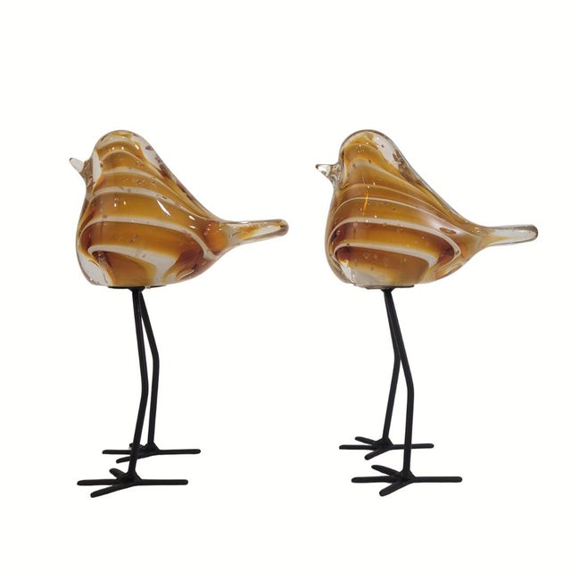 Pair of Blown Glass Birds, Chehoma, 2000s – France Material: Blown glass Sign: Chehoma Period: 2000s Country of origin:...