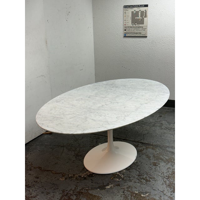 Room & Board Room & Board Eero Saarinen Style Oval Marble Dining Table For Sale - Image 4 of 13