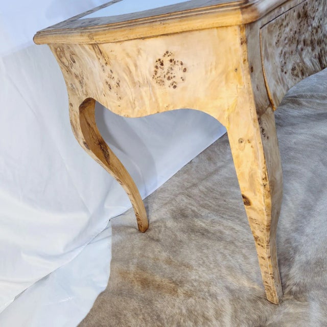 Final Clearance Thru 2025 Burlwood Luxury Italian Writing Desk of Late 20th Century With Scalamandre Leaping Leopard Liner For Sale - Image 10 of 18