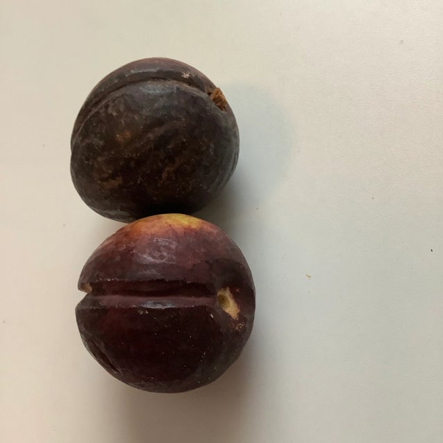 Early 20th Century Italian Alabaster Stone Red Plums - a Pair For Sale In Austin - Image 6 of 12