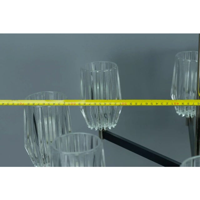 Eight-Light Chandelier in Metal, Chrome and Glass For Sale - Image 17 of 18