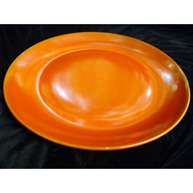 Sculpture Materials 1930 Catalina Island Pottery Red Clay Monumental Charger Toyon Red 18" For Sale - Image 7 of 10