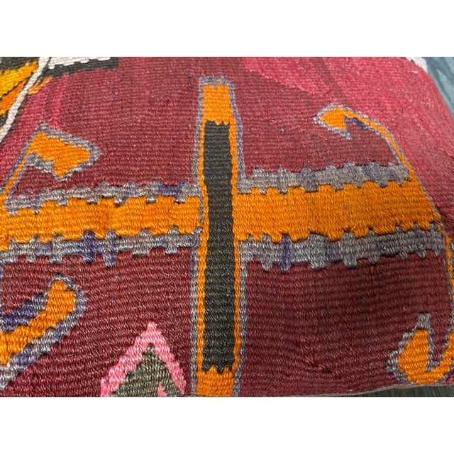 Vintage Turkish Kilim Rug Pillow - 14.5x14.5" For Sale - Image 4 of 8