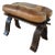 Handcrafted Moroccan Camel Saddle, Genuine Leather Cushion Stool in Beige and Tan For Sale