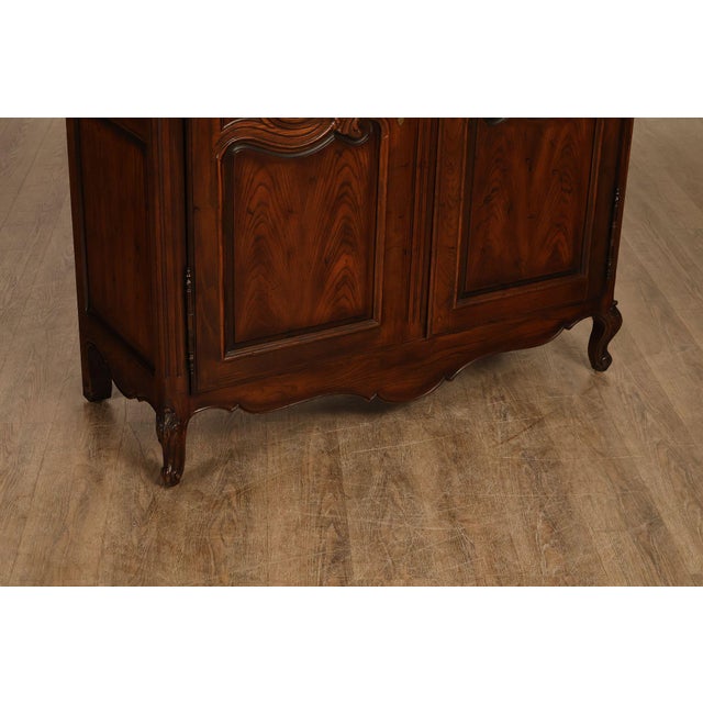Henredon Four Centuries Collection French Louis XV Style Carved Oak Armoire For Sale - Image 10 of 18