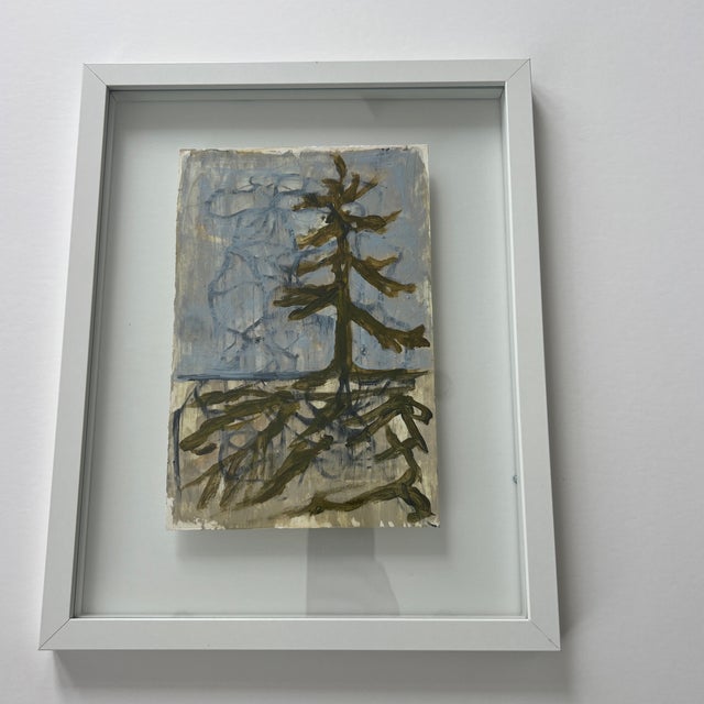 Contemporary Contemporary Framed Mixed Media Landscape Painting For Sale - Image 3 of 5