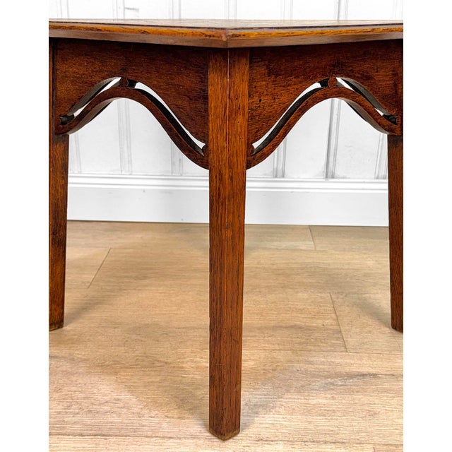 Antique Arts & Crafts Oak Square Plant Stand Side Table For Sale - Image 6 of 7