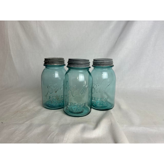 Antique Blue Glass Ball Jar 1920s For Sale In Chicago - Image 6 of 11
