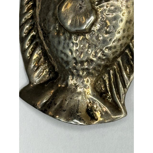 Metal Mid-Century Sterling Silver Bream Fish Brooch Scandinavian Modernist Style Taste For Sale - Image 7 of 18