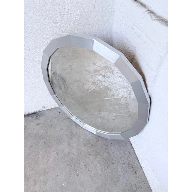 Hexagonal Brushed Metal Mirror, 1970s For Sale - Image 15 of 18