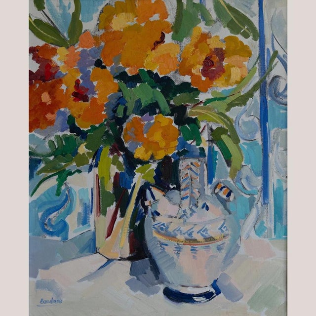 Still Life with Orange Blossoms, 1960s, Oil on Canvas For Sale - Image 9 of 9