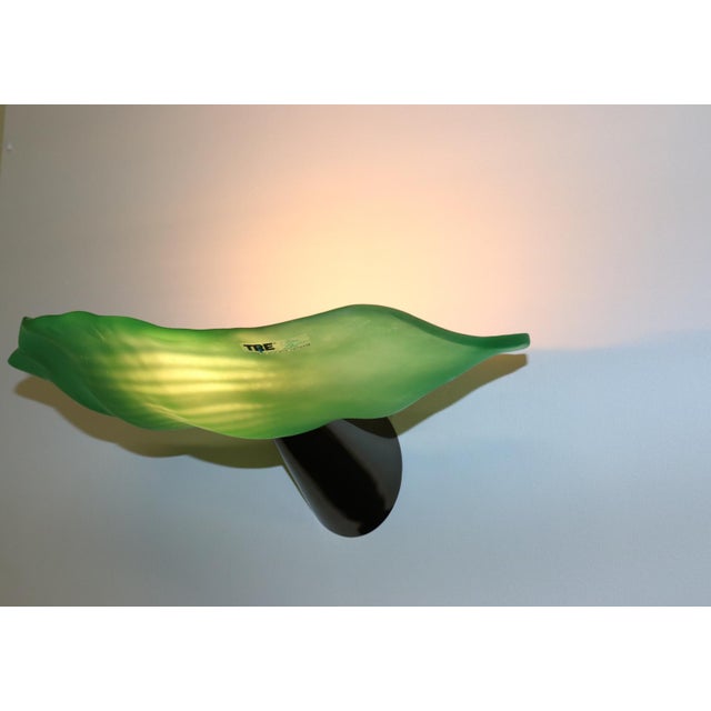 Green 1980s Modern Carlo Nason Murano Glass Wall Lamp For Sale - Image 8 of 13