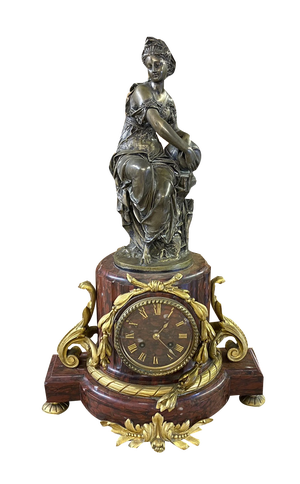 Antique French Marble Mantle Clock