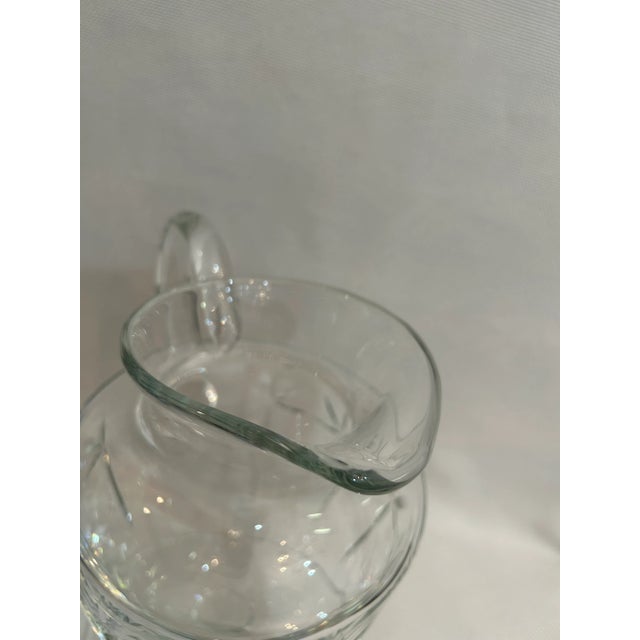 Block Crystal 1970’s Block Crystal Hand Blown Footed Pitcher For Sale - Image 4 of 8