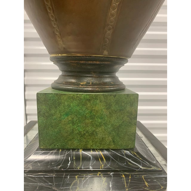 Hollywood Regency Vintage 1980’s Faux Finished Lamp Base For Sale - Image 3 of 9